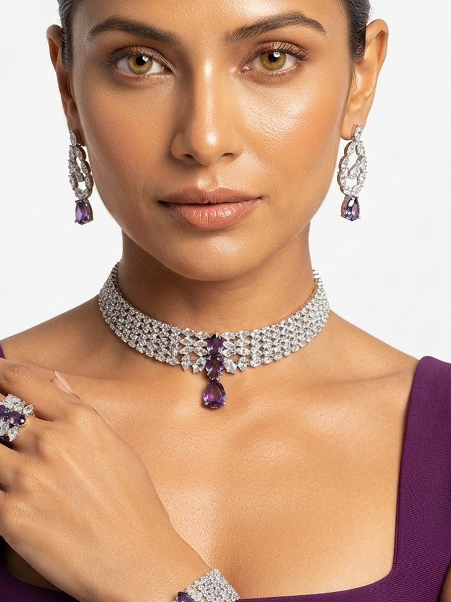 Embellished with zircon and crystal stones