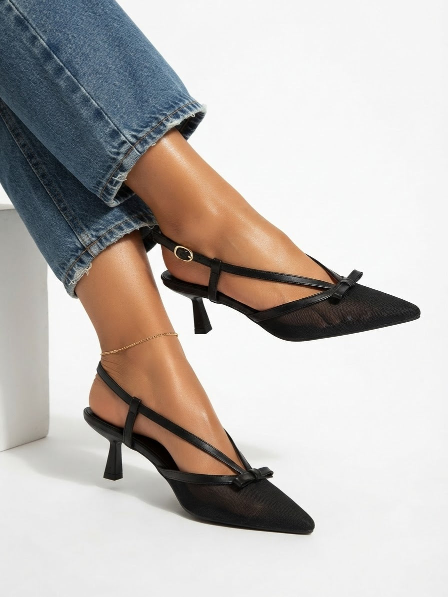 Chiffon heels