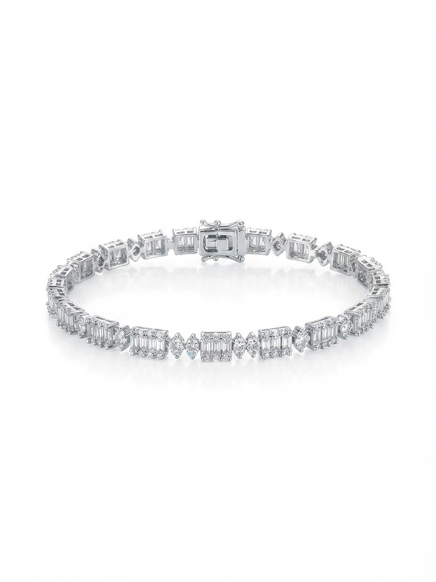 Tennis bracelet set with zircon stones