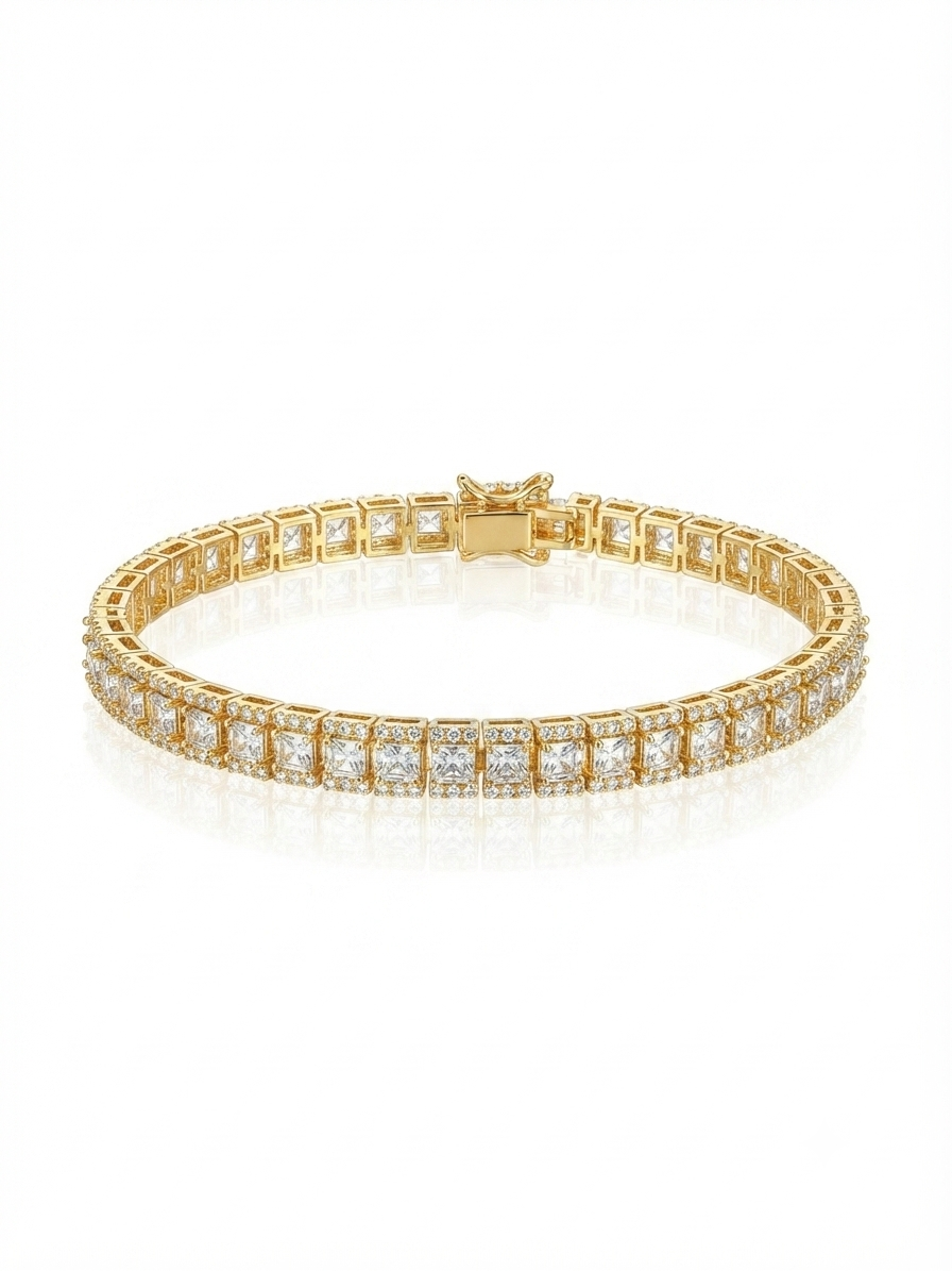 Tennis bracelet set with zircon stones