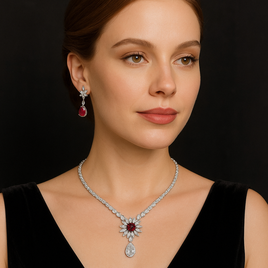 مرصع بأحجار الزركون والكريستال