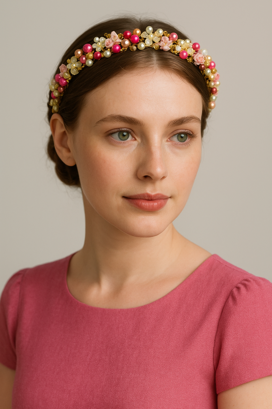 غطاء رأس مرصع بأحجار ملونة