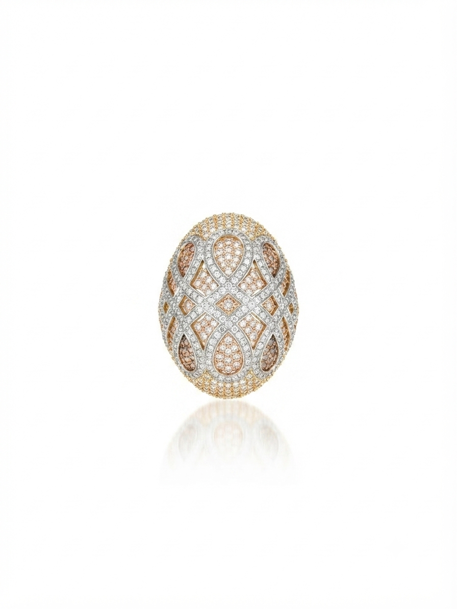 Ring set with colorful zircon stones
