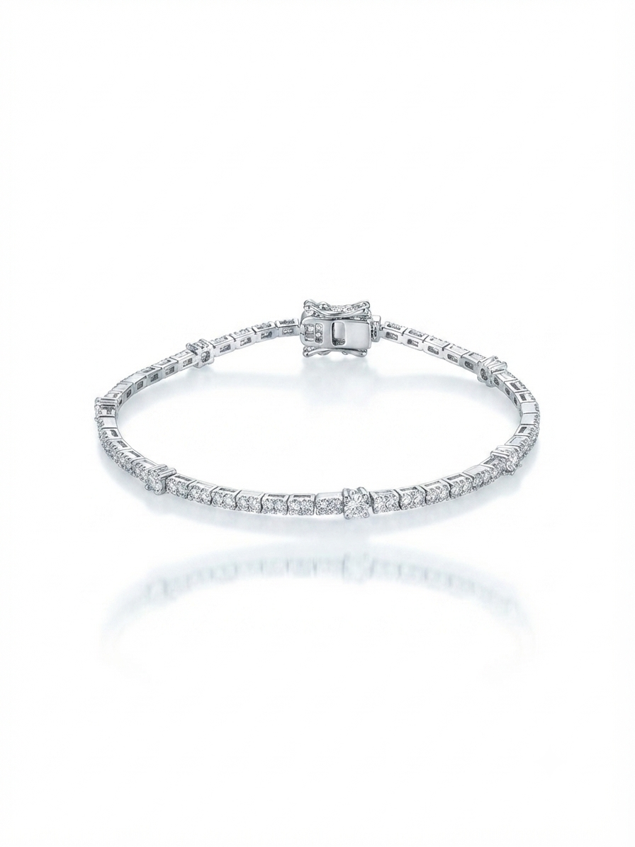 Tennis bracelet set with zircon stones