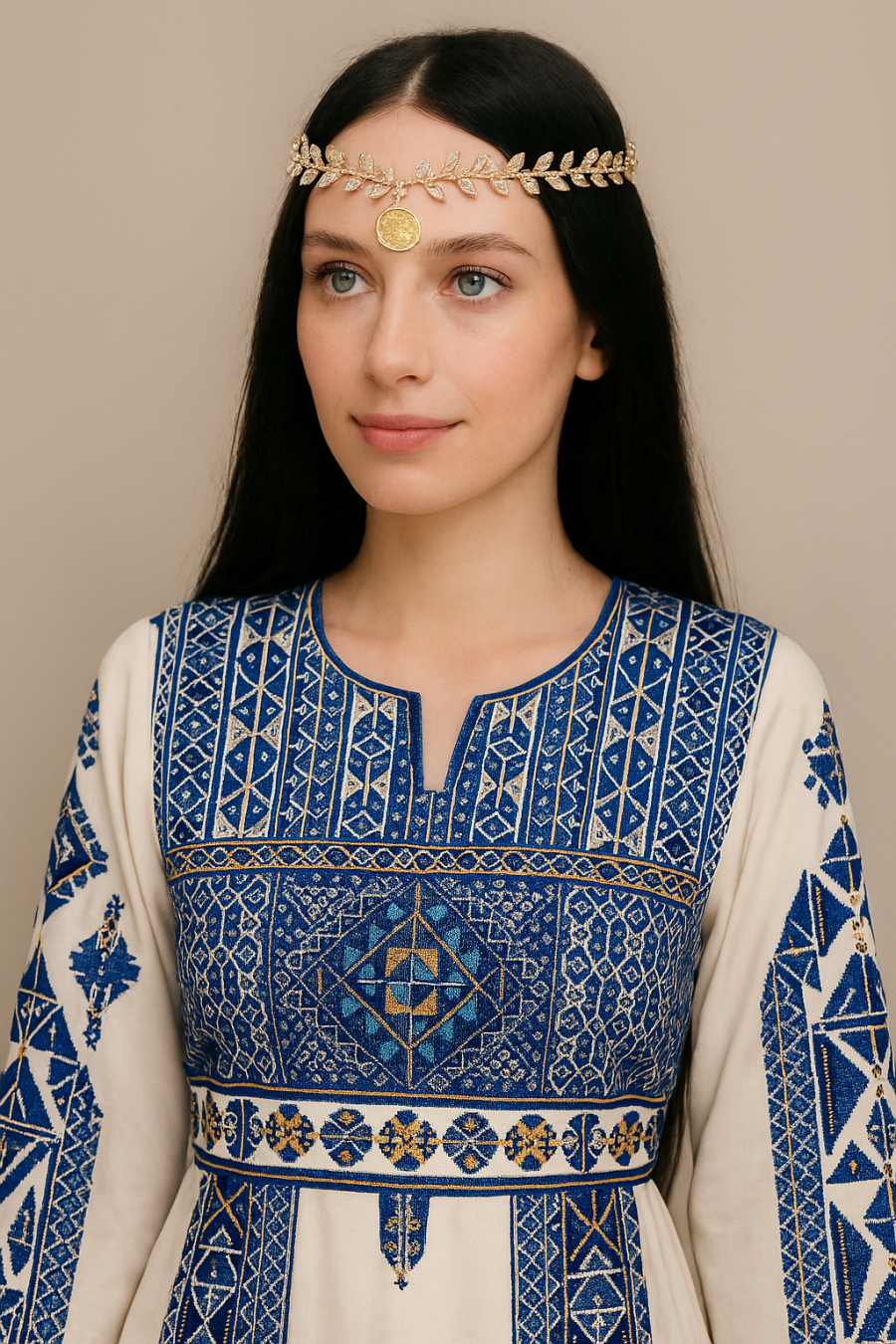 تاج من العملات الذهبية مزين بأحجار الزركون