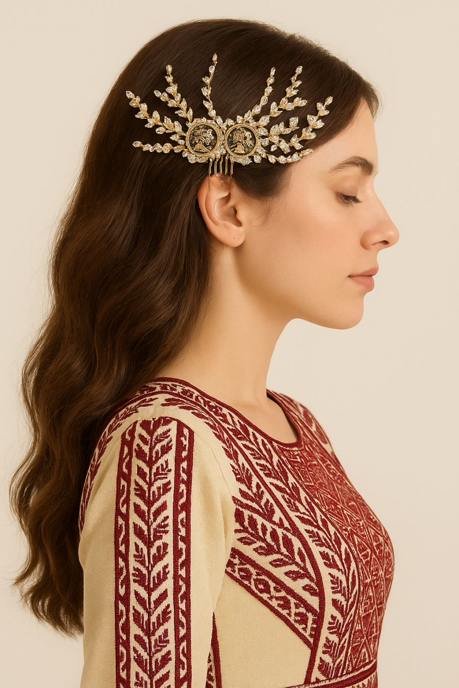 هيد بيس من العملات المعدنية مرصع بأحجار الزركون