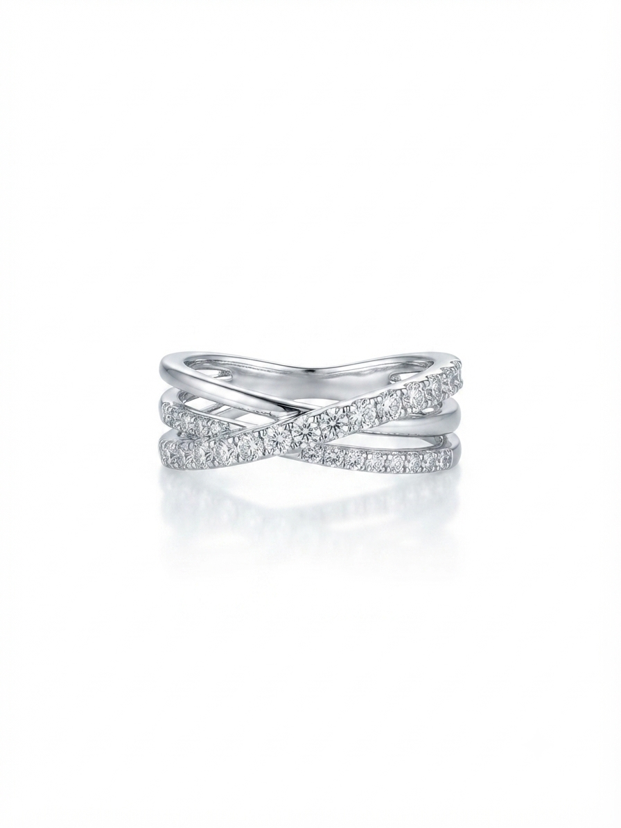 Ring set with zircon stones