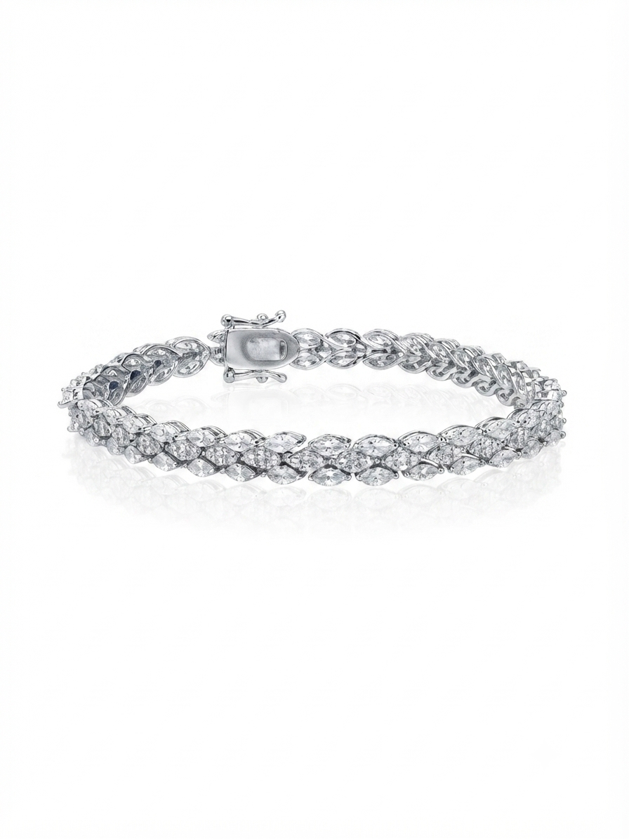 Tennis bracelet set with zircon stones