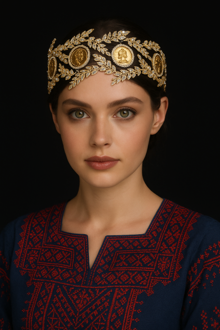 قطعة رأس على شكل عملة ذهبية