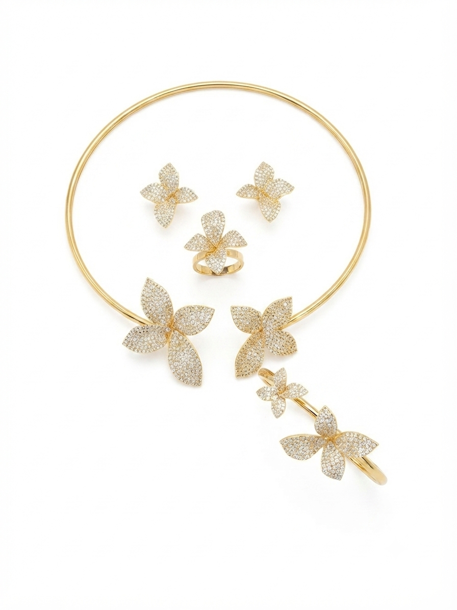 Gold-colored rose set