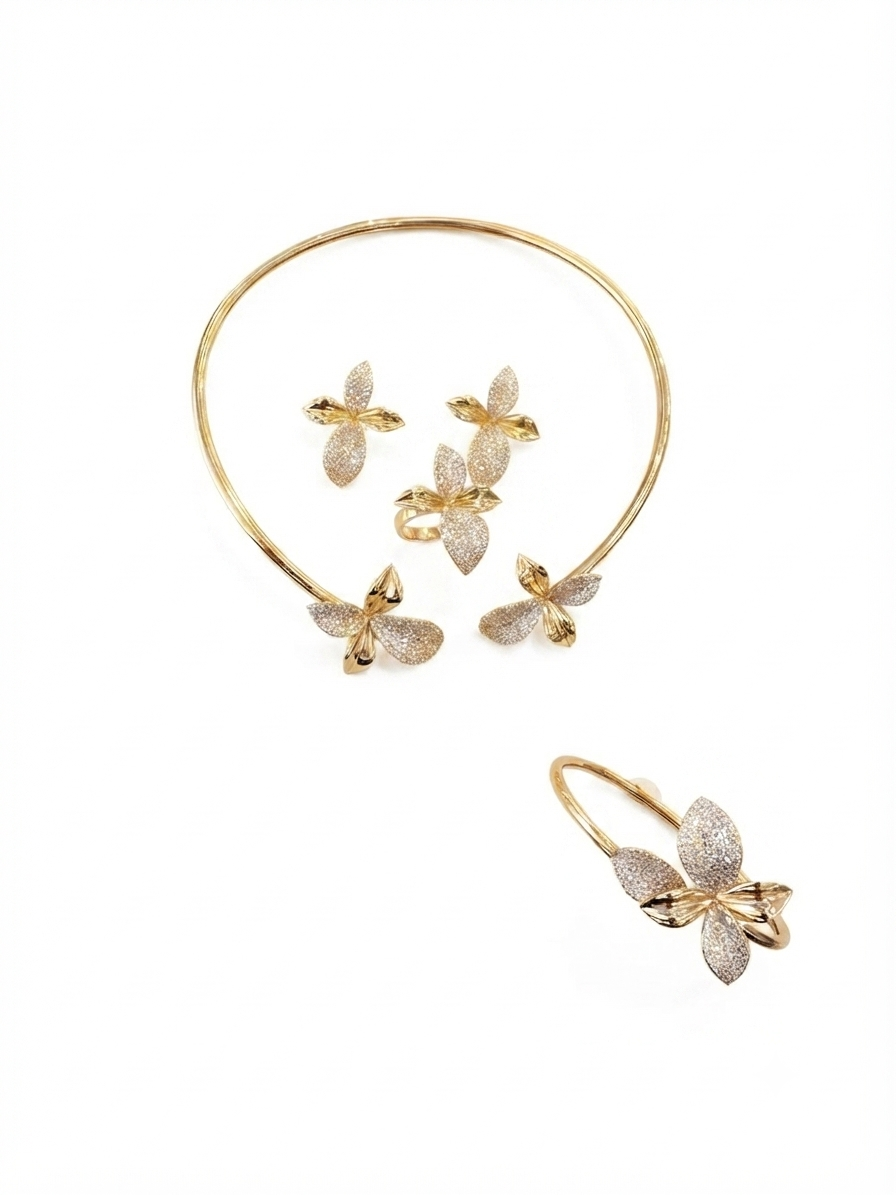 Gold-colored rose set