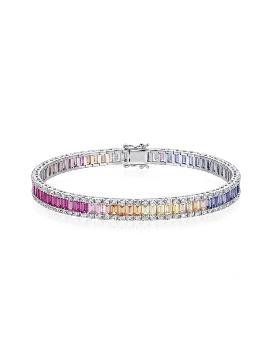 Set studded with colored zircon stones