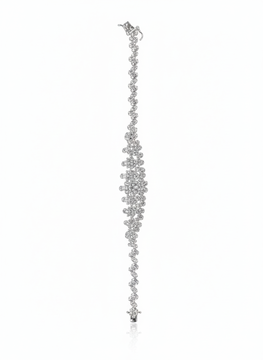 Set with silver zircon stones