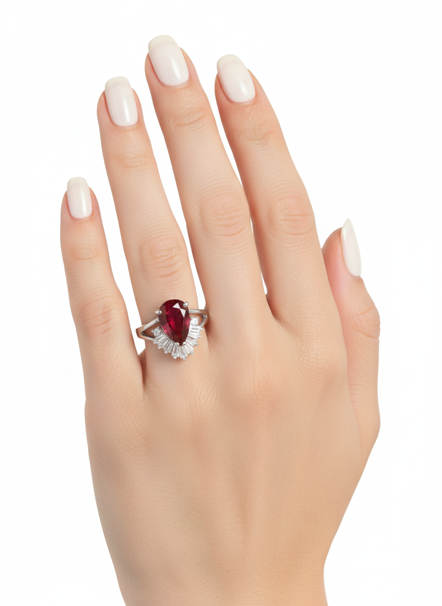 خاتم مرصع بأحجار الزركون