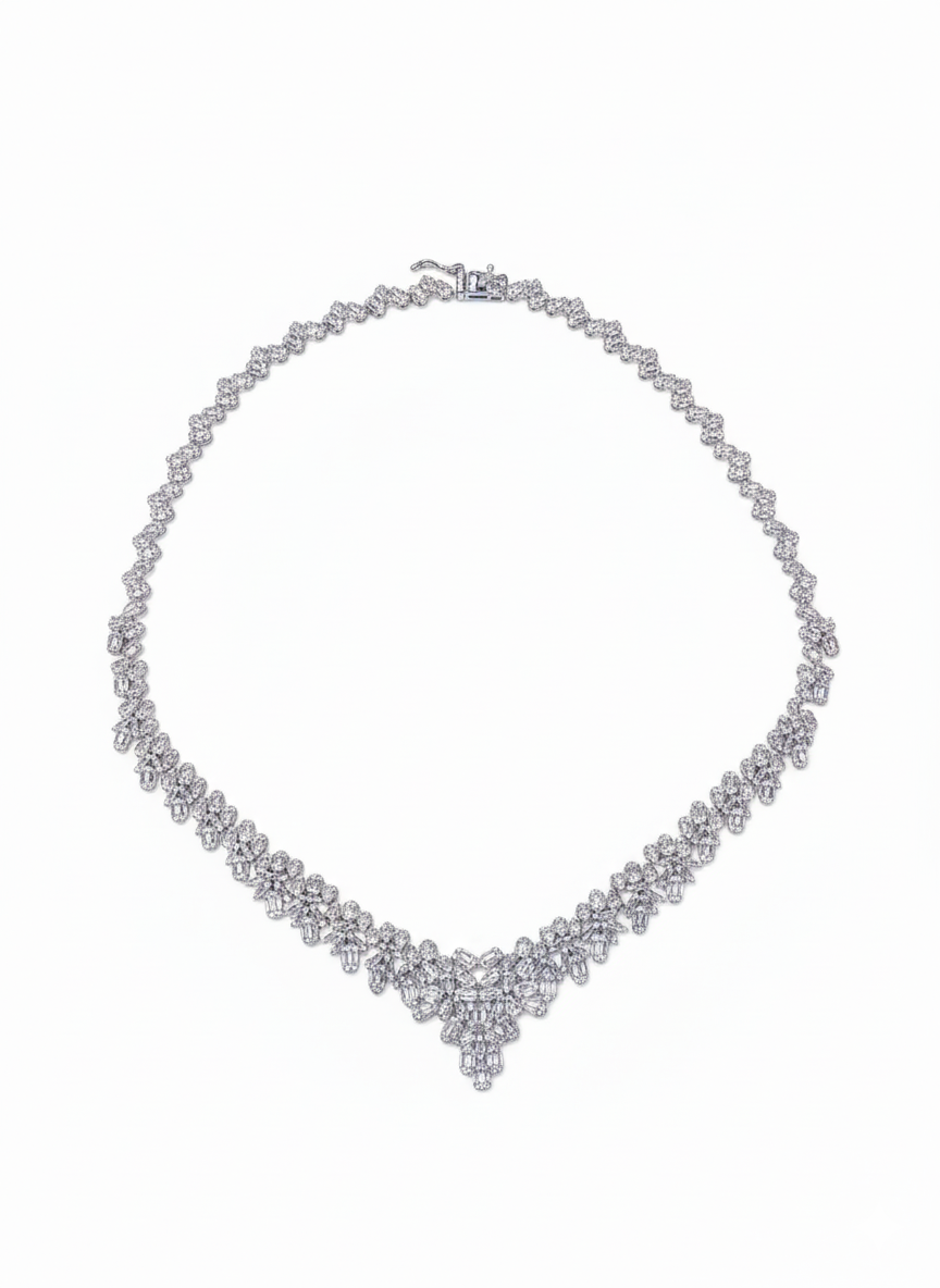 Set with silver zircon stones