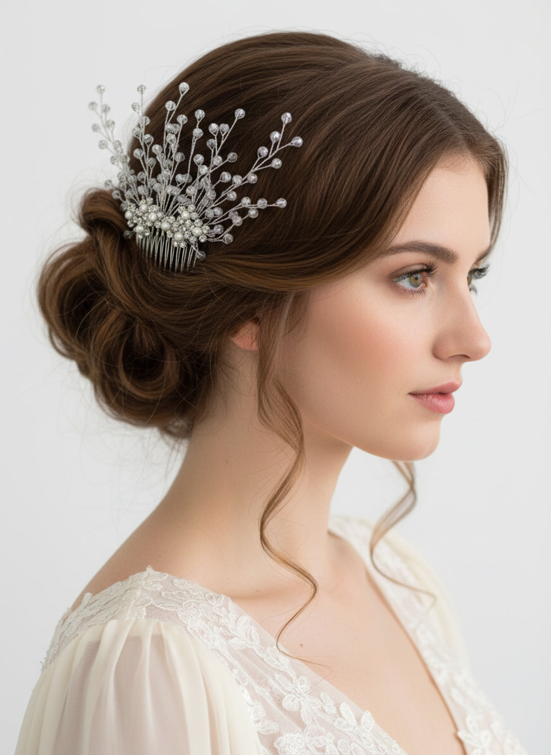 غطاء رأس مرصع بأحجار الزركون واللؤلؤ