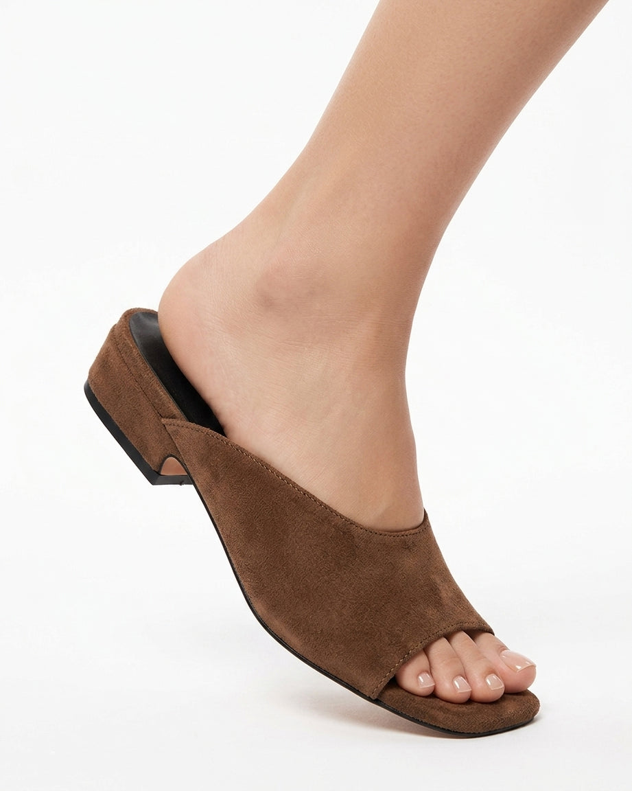 Suede mules