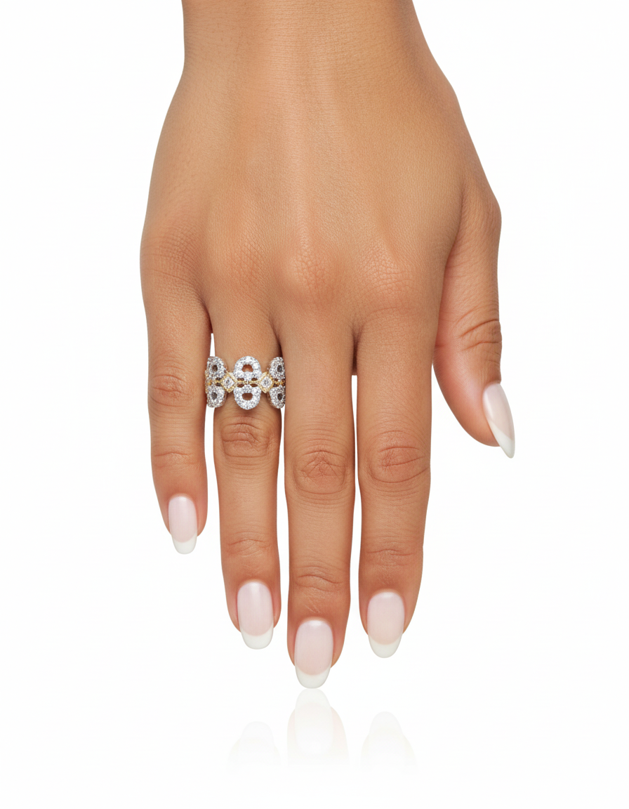 خاتم مرصع بأحجار الزركون