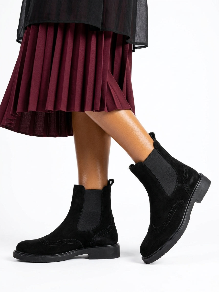 Suede combat boots