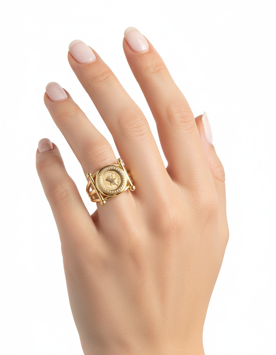 خاتم ذهبي اللون