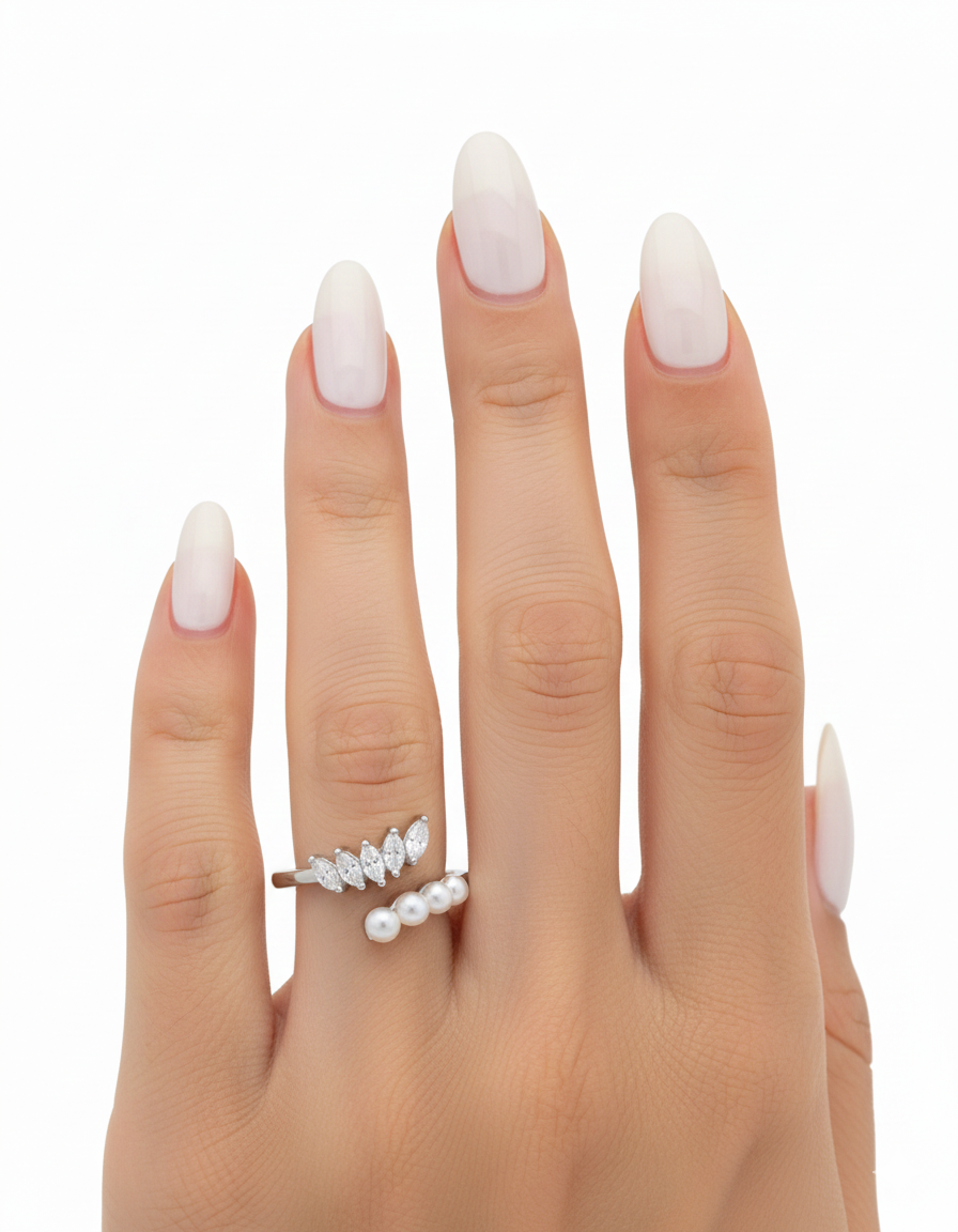 خاتم من الزركون واللؤلؤ