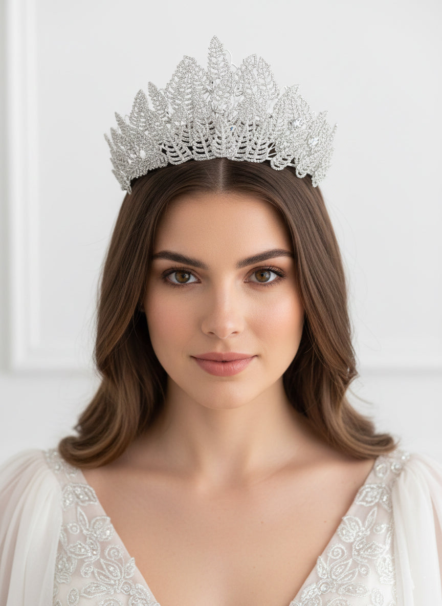 Crown studded with zircon stones