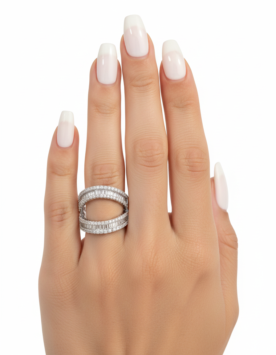 خاتم مرصع بأحجار الزركون