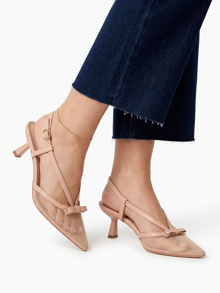 Chiffon heels