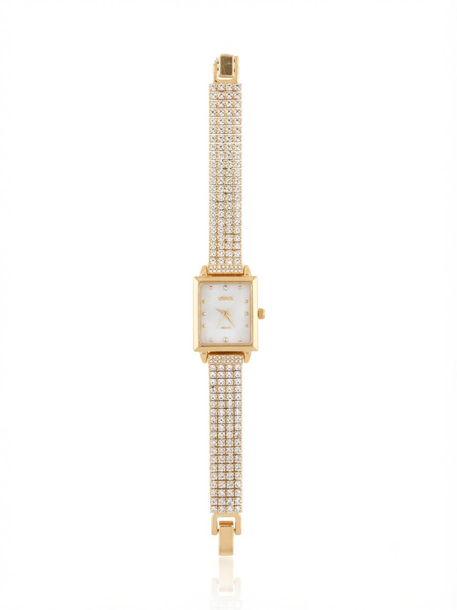 Watch studded with zircon stones