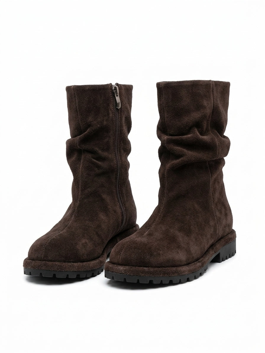 Suede combat boots