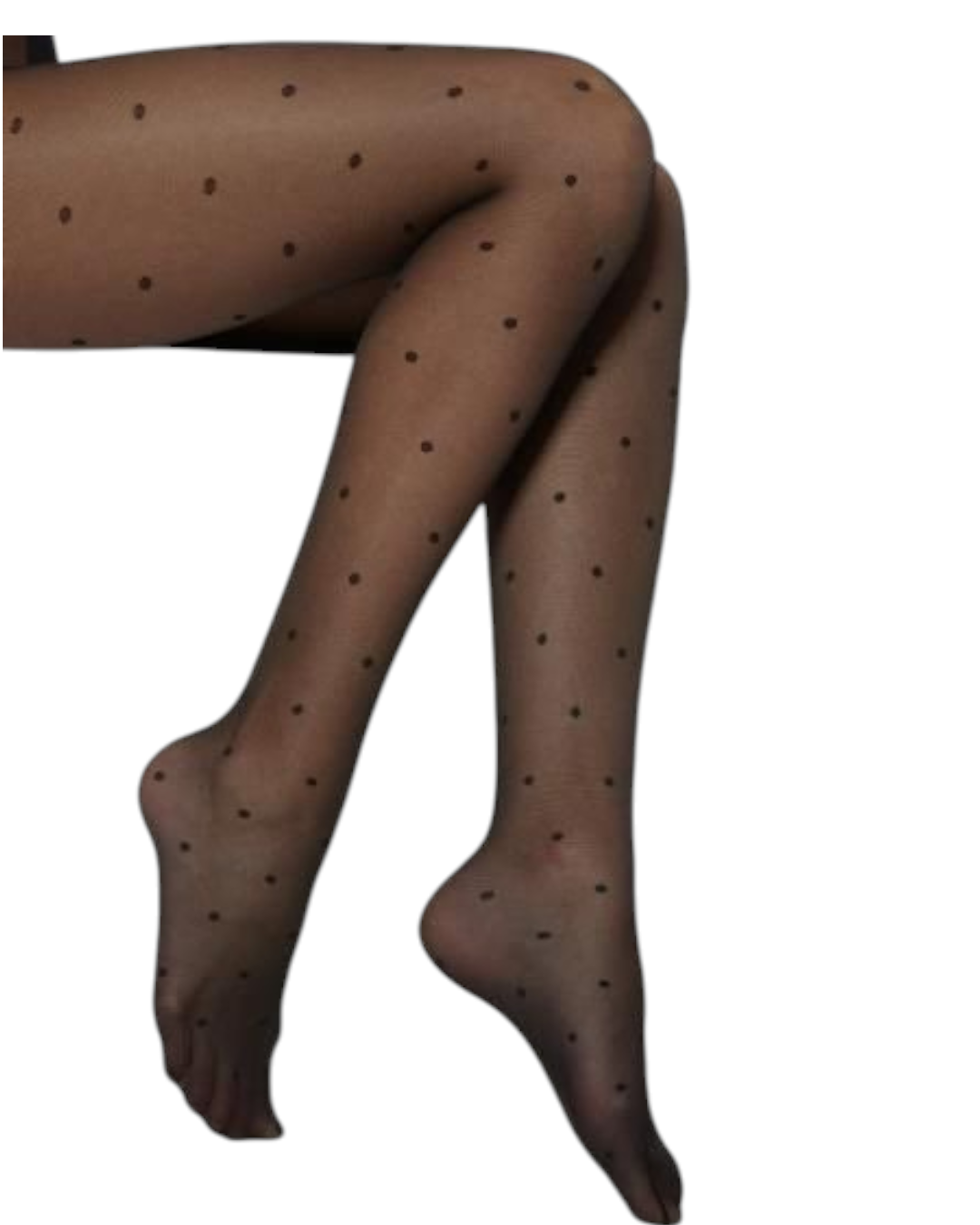 جوارب سوداء شفافة منقطة بالكامل