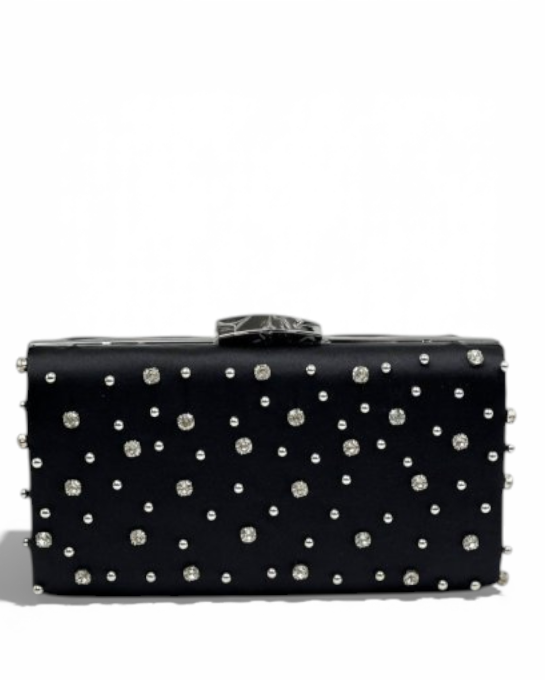 محفظة من الساتان مزينة بالكريستال