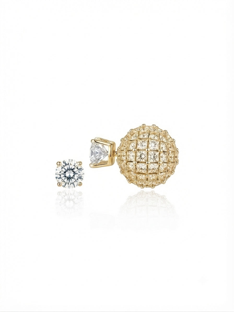 Earrings set with zircon stones