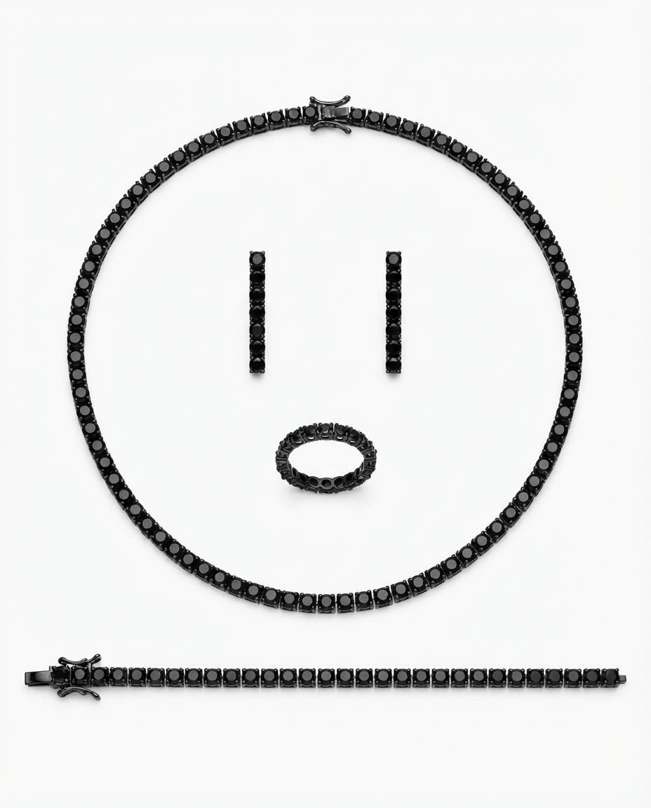 Black tennis set
