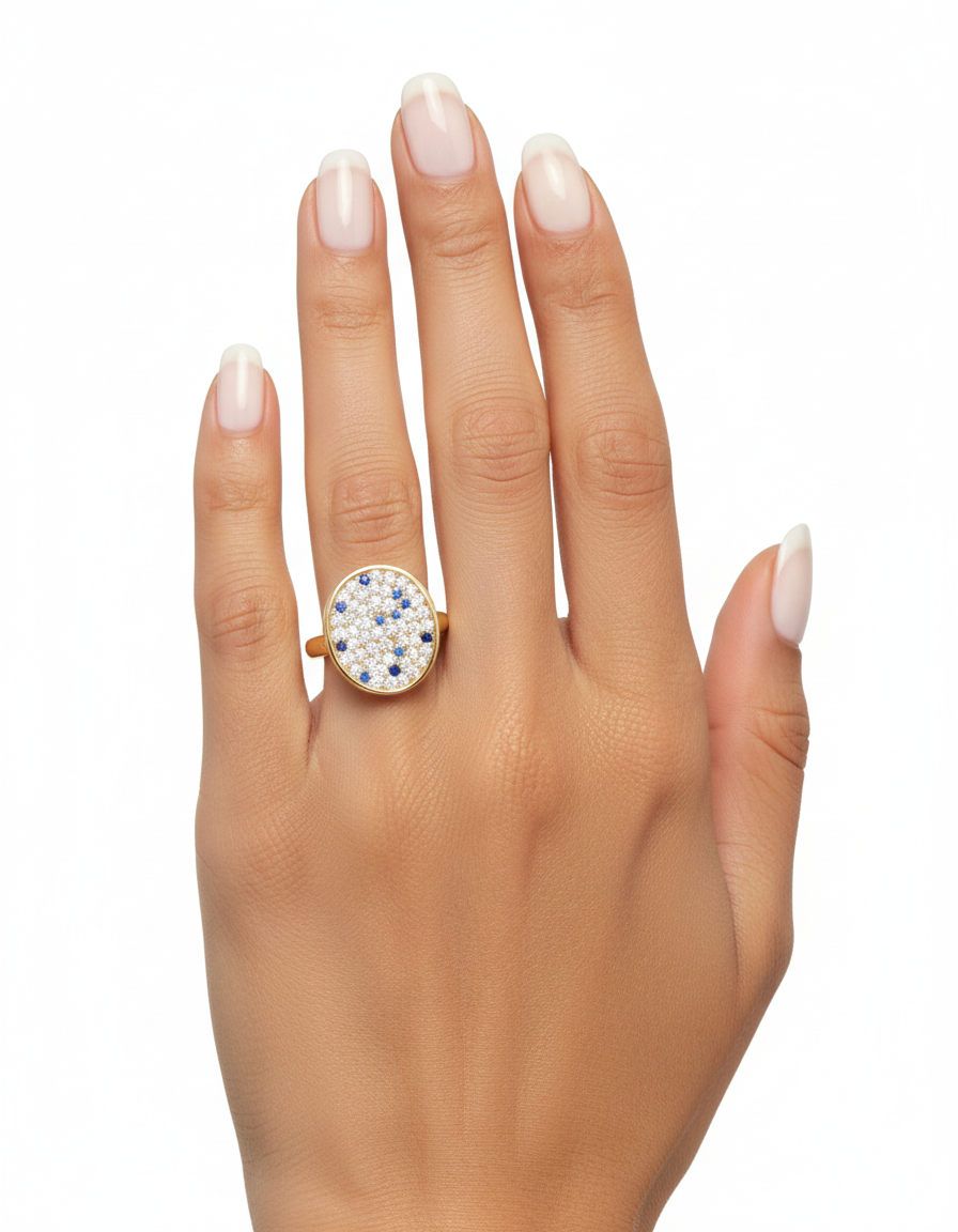 خاتم مرصع بأحجار الزركون