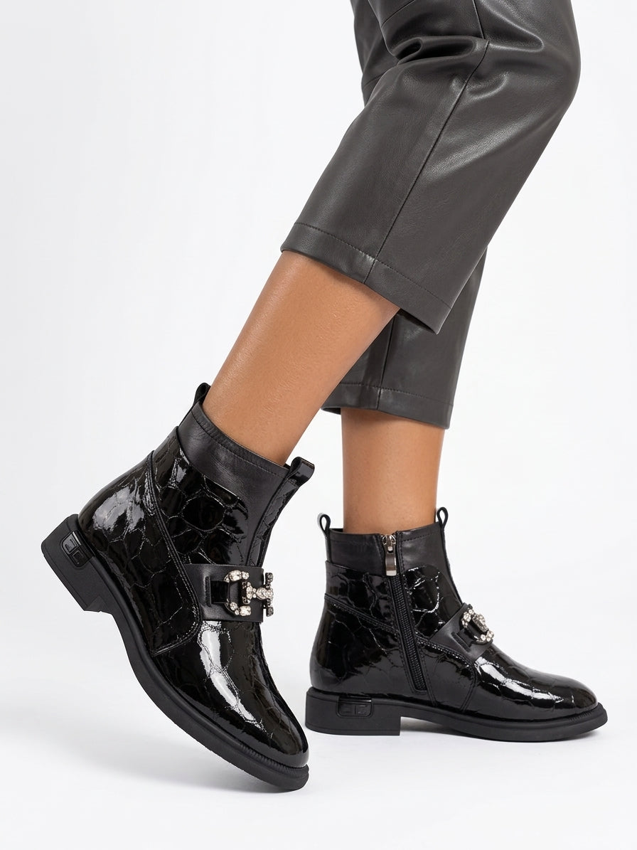 Women’s patent leather boots