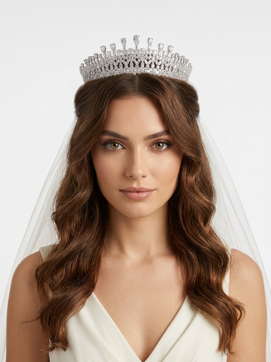 A crown adorned with zircon and crystal