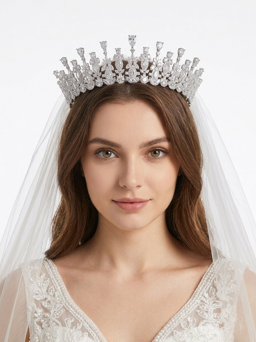 Crown studded with crystal stones
