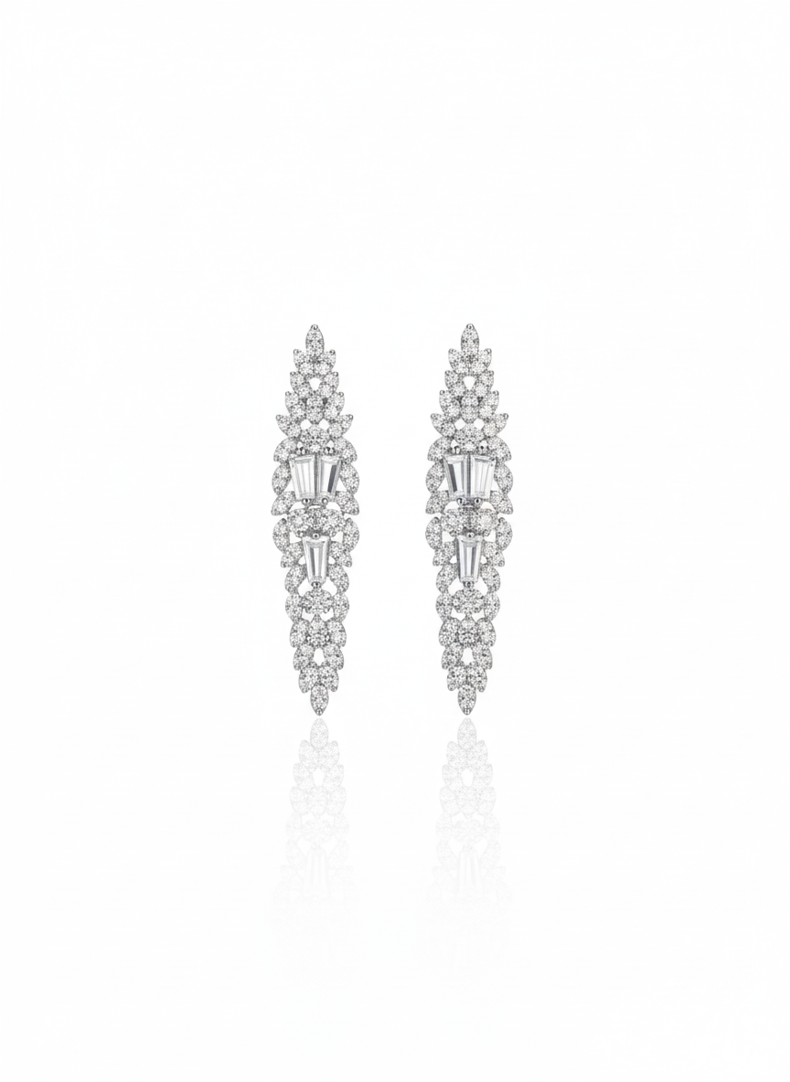 Set with silver zircon stones