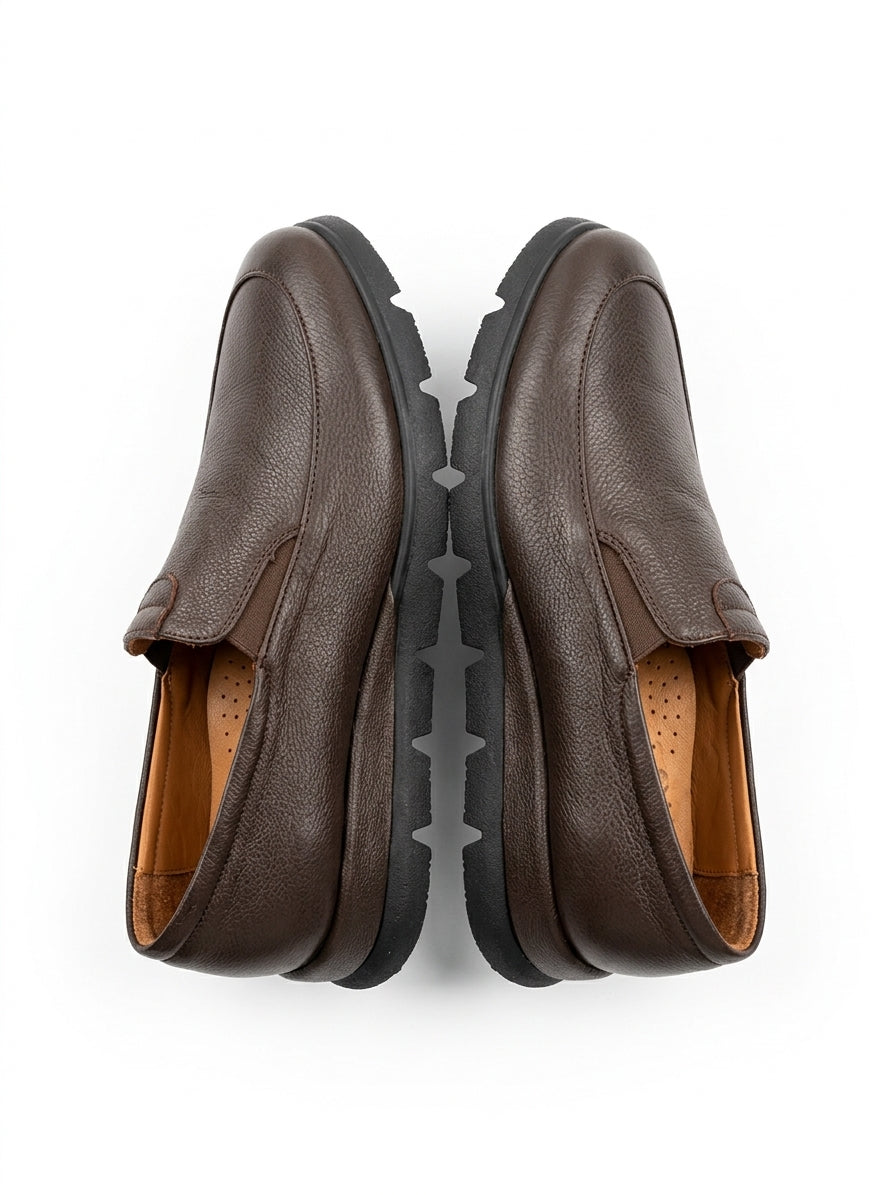 Women’s brown orthopedic leather loafers