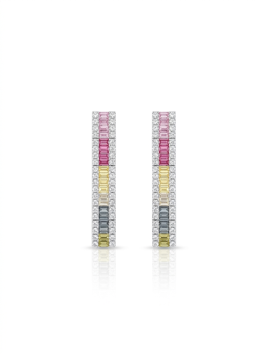 Set studded with colored zircon stones