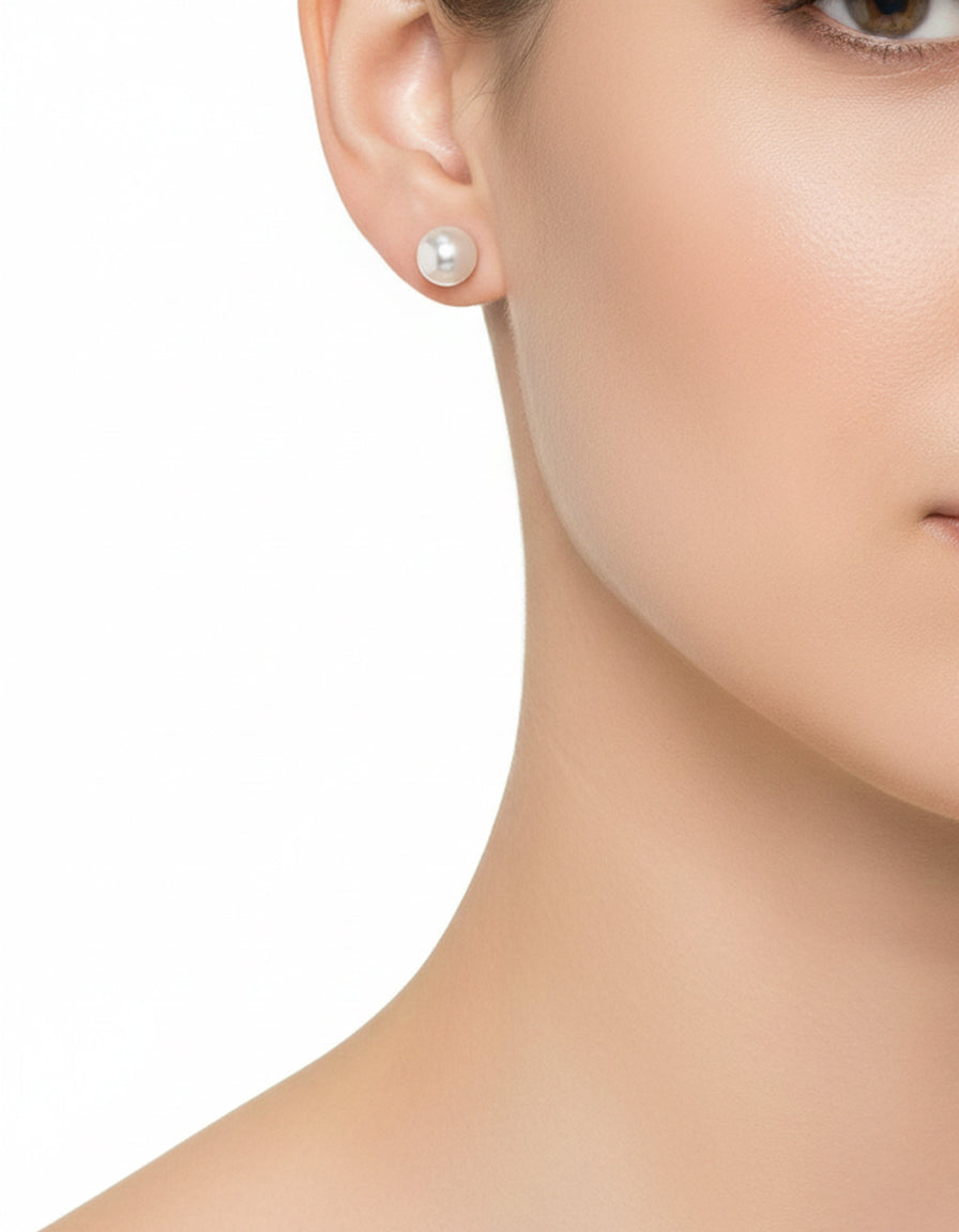 أقراط من الفضة عيار 925 واللؤلؤ