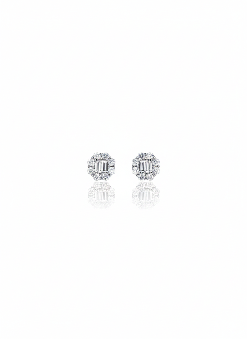 Set with silver zircon stones
