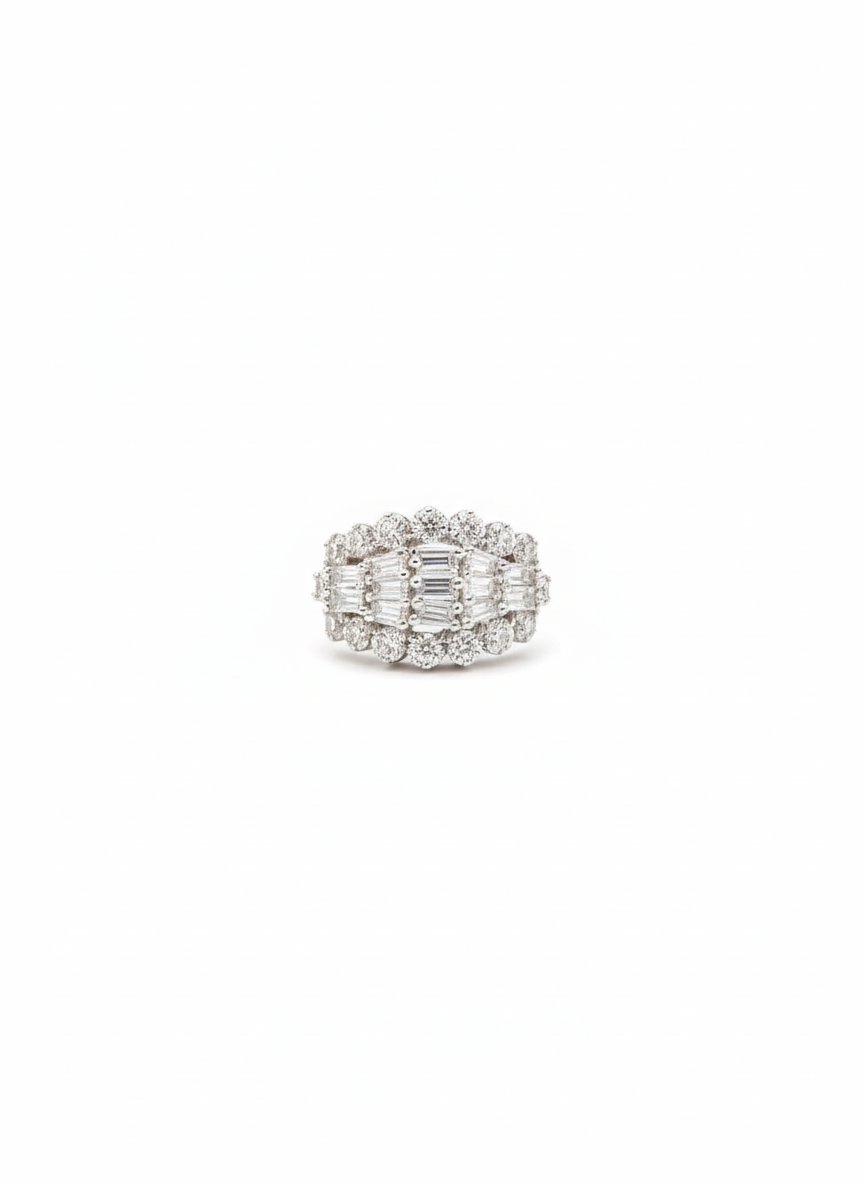 Set with silver zircon stones