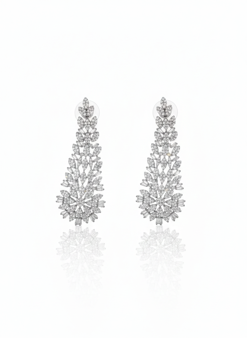 Set with silver zircon stones