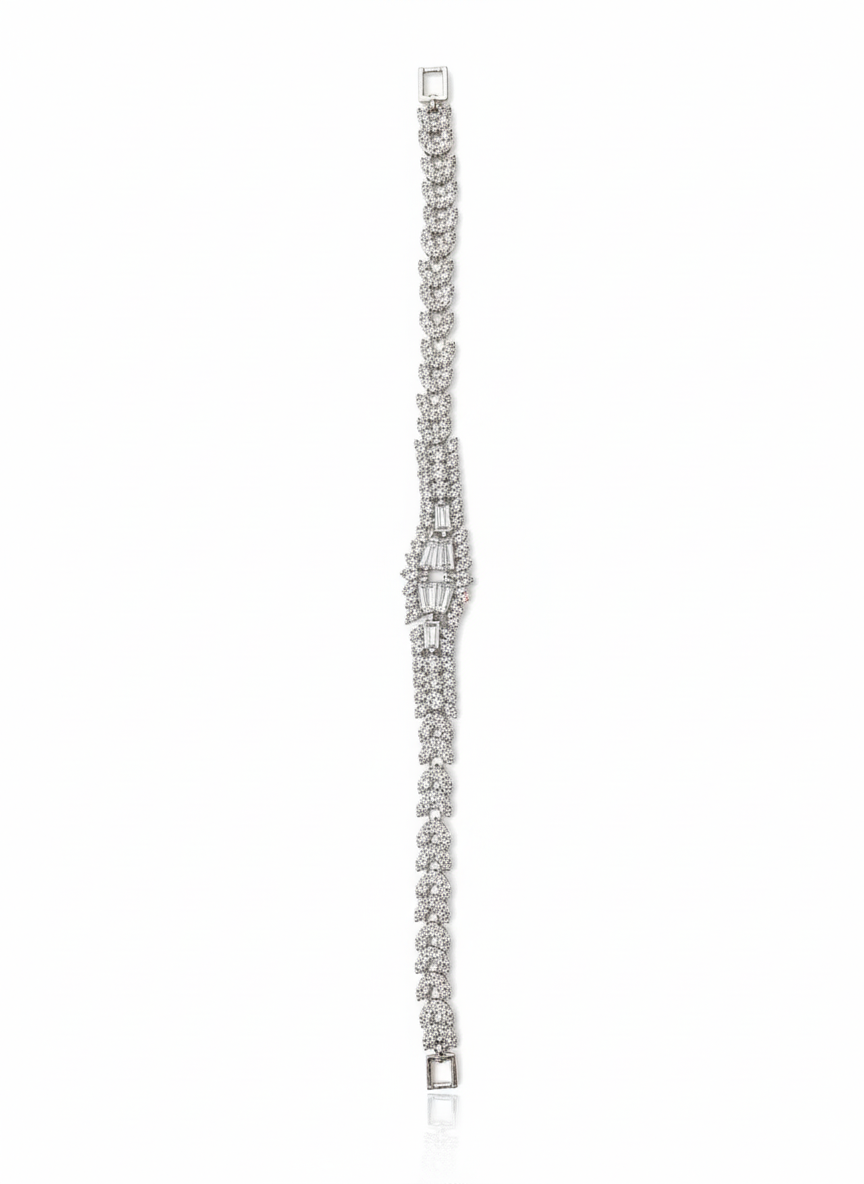 Set with silver zircon stones