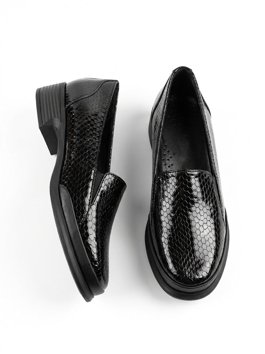 Patent leather boat shoes