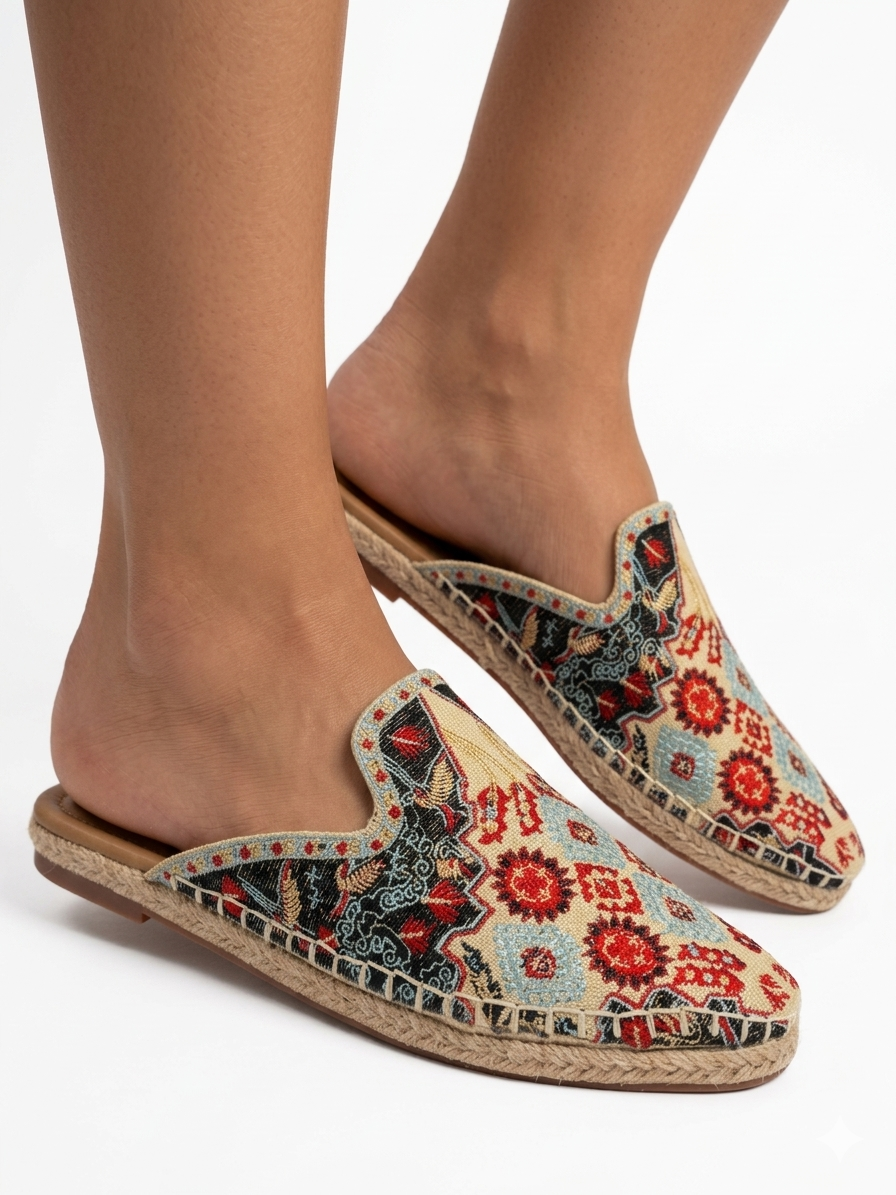 Artisan Tapestry Espadrille Slides
