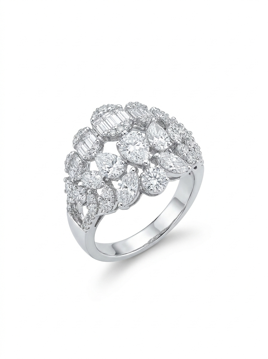 Set with silver zircon stones