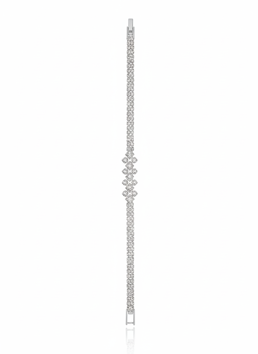 Set with silver zircon stones